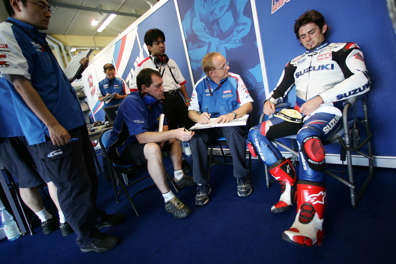 Hopkins` broken foot, German MotoGP, 2005