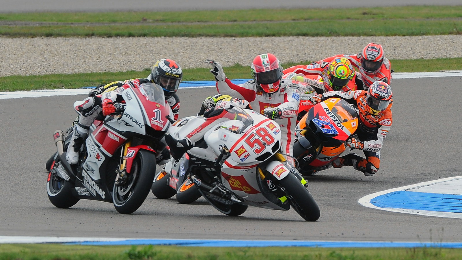 Simoncelli and Lorenzo, Dutch MotoGP Race 2011