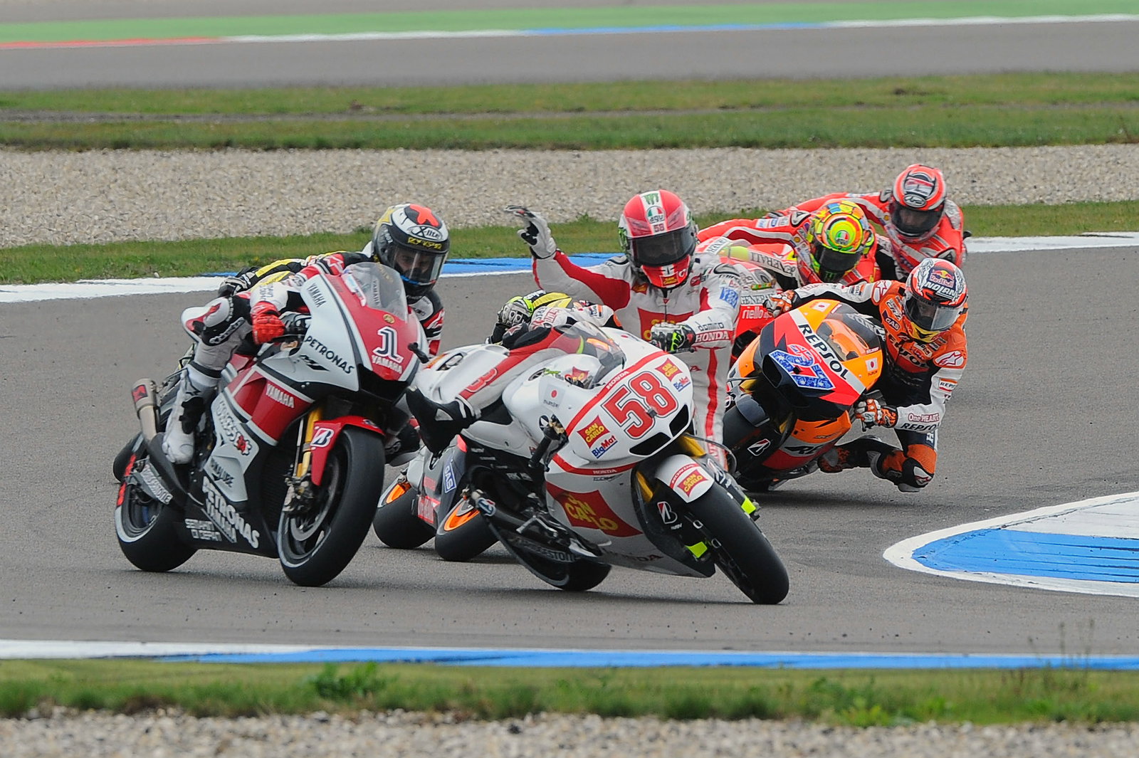 Simoncelli and Lorenzo, Dutch MotoGP Race 2011