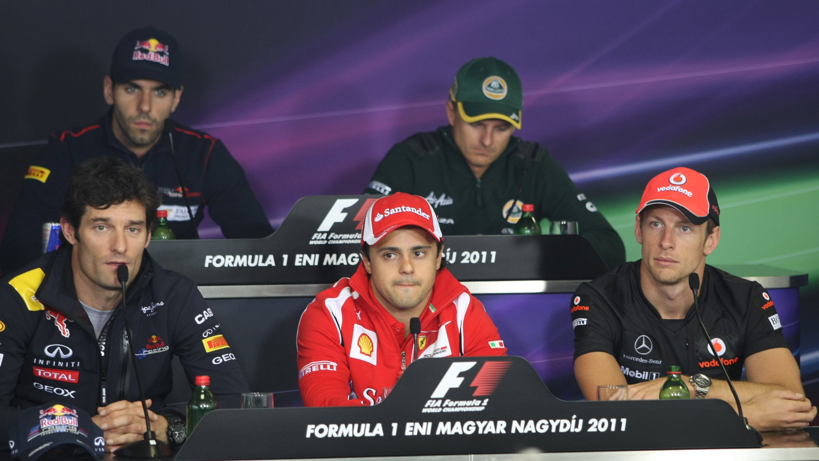 28.07.2011 Press Conference: Mark Webber (AUS), Red Bull Racing, RB7, Felipe Massa (BRA), Scuderia F