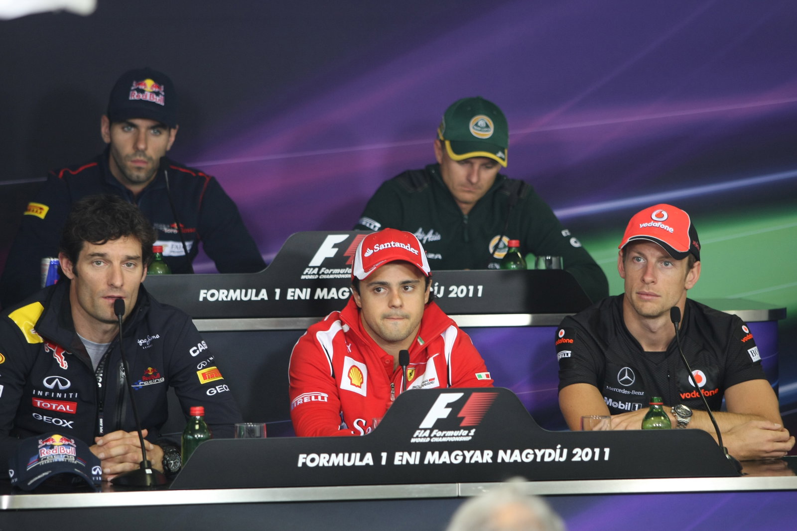 28.07.2011 Press Conference: Mark Webber (AUS), Red Bull Racing, RB7, Felipe Massa (BRA), Scuderia F
