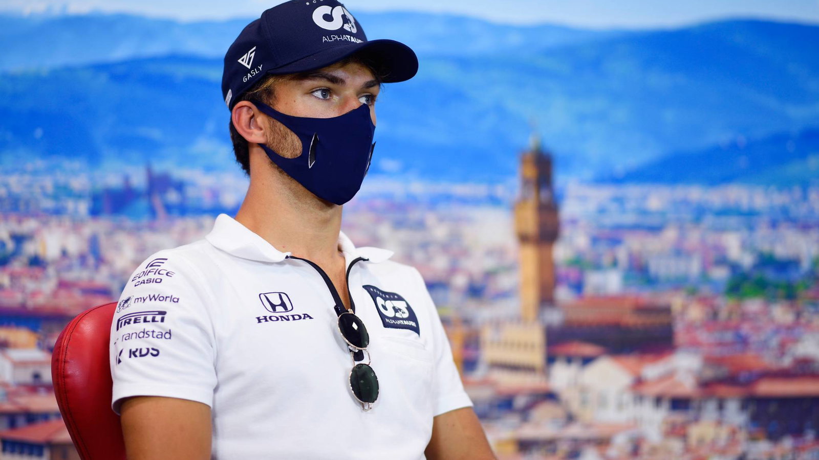 Pierre Gasly (FRA) AlphaTauri in the FIA Press Conference.