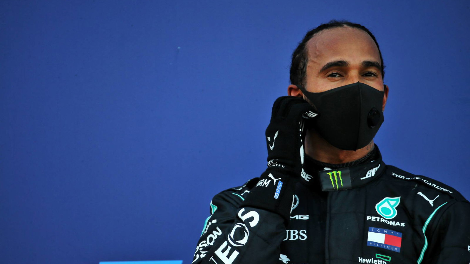 Third placed Lewis Hamilton (GBR) Mercedes AMG F1 on the podium.