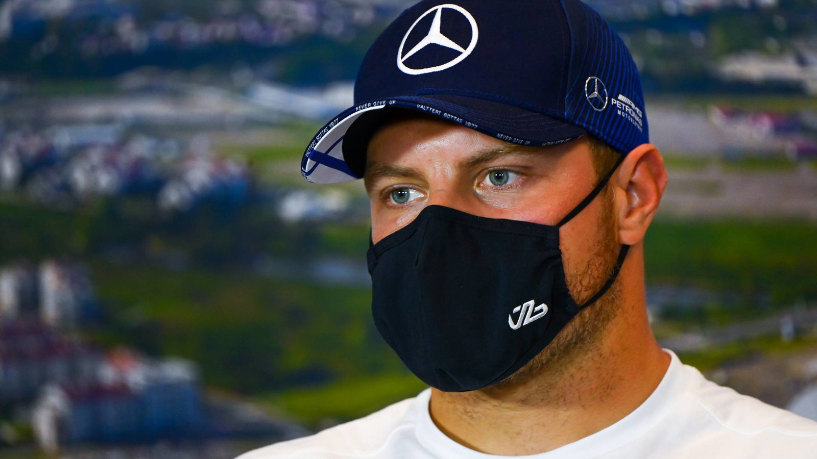 Valtteri Bottas (FIN) Mercedes AMG F1 in the FIA Press Conference.