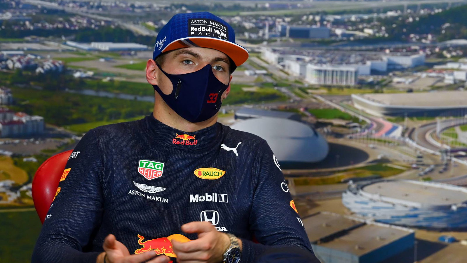 Max Verstappen (NLD) Red Bull Racing in the qualifying FIA Press Conference.