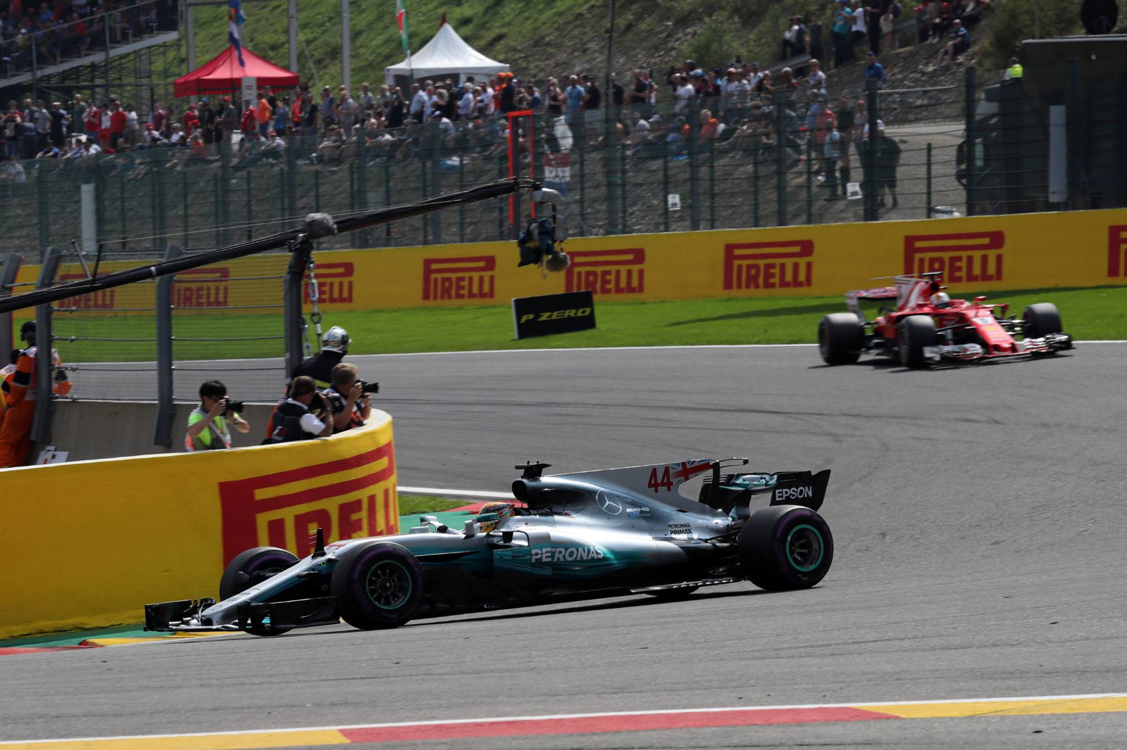 Hamilton soaks up Vettel pressure for Belgian GP victory