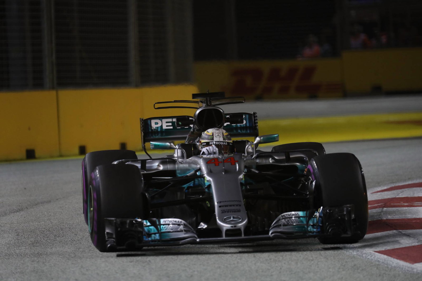 Hamilton takes crucial Singapore win as Vettel crashes out