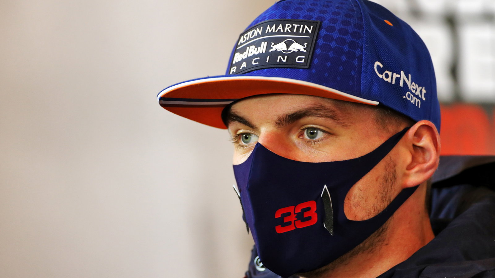 Max Verstappen (NLD) Red Bull Racing in the FIA Press Conference.