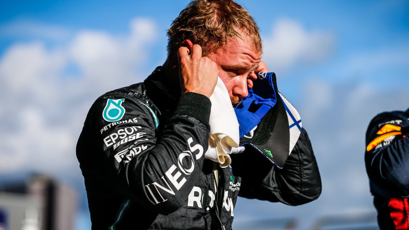 Valtteri Bottas (FIN) Mercedes AMG F1 in qualifying parc ferme.