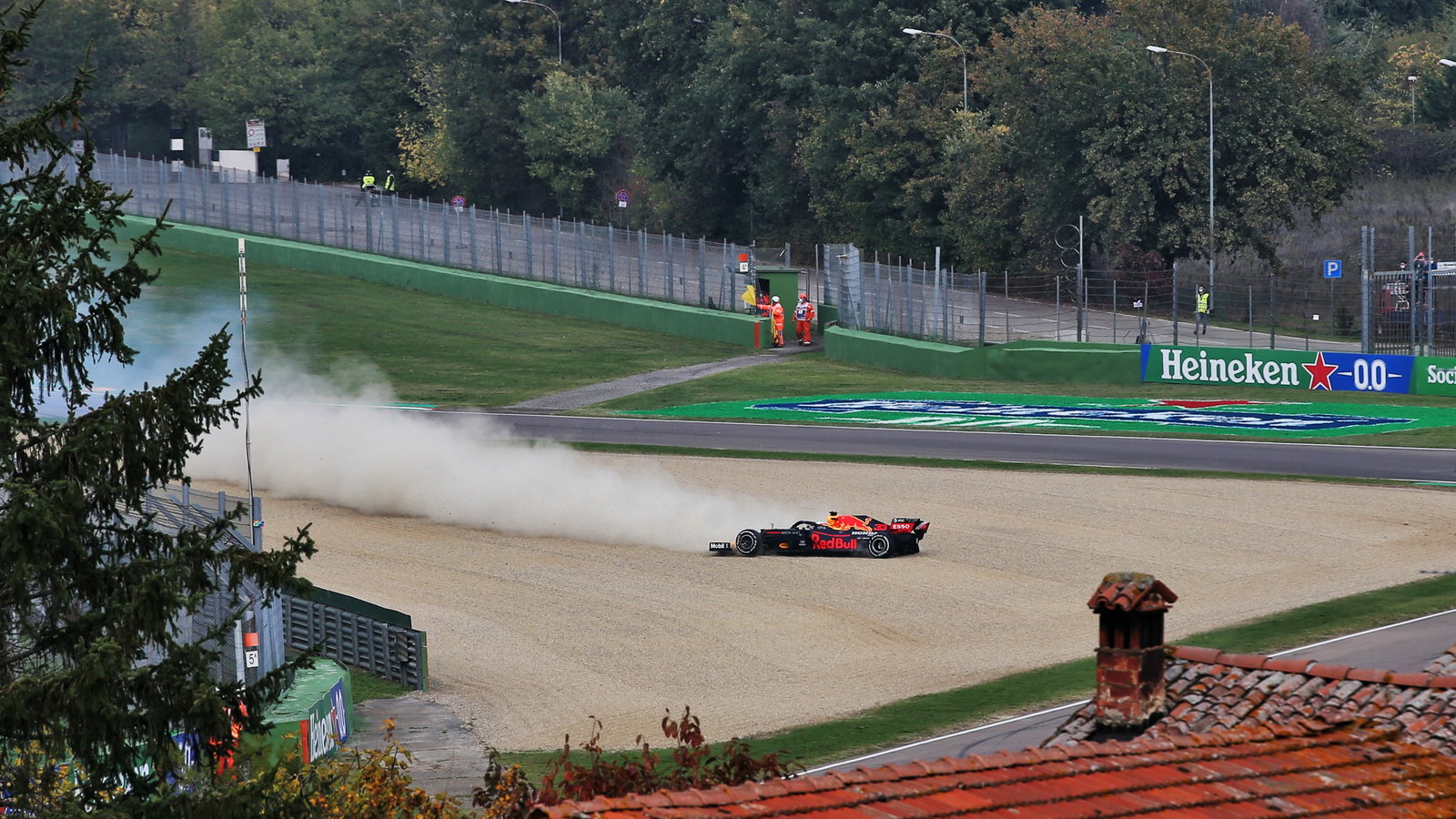 Max Verstappen (NLD) Red Bull Racing RB16 crashes out of the race.