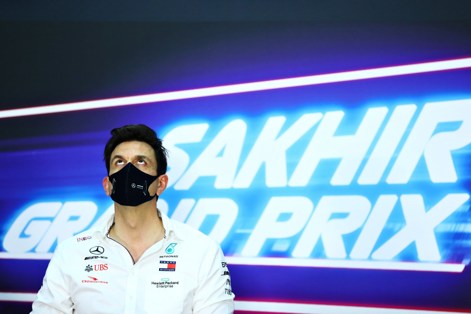 Toto Wolff (GER) Mercedes AMG F1 Shareholder and Executive Director in the FIA Press Conference.