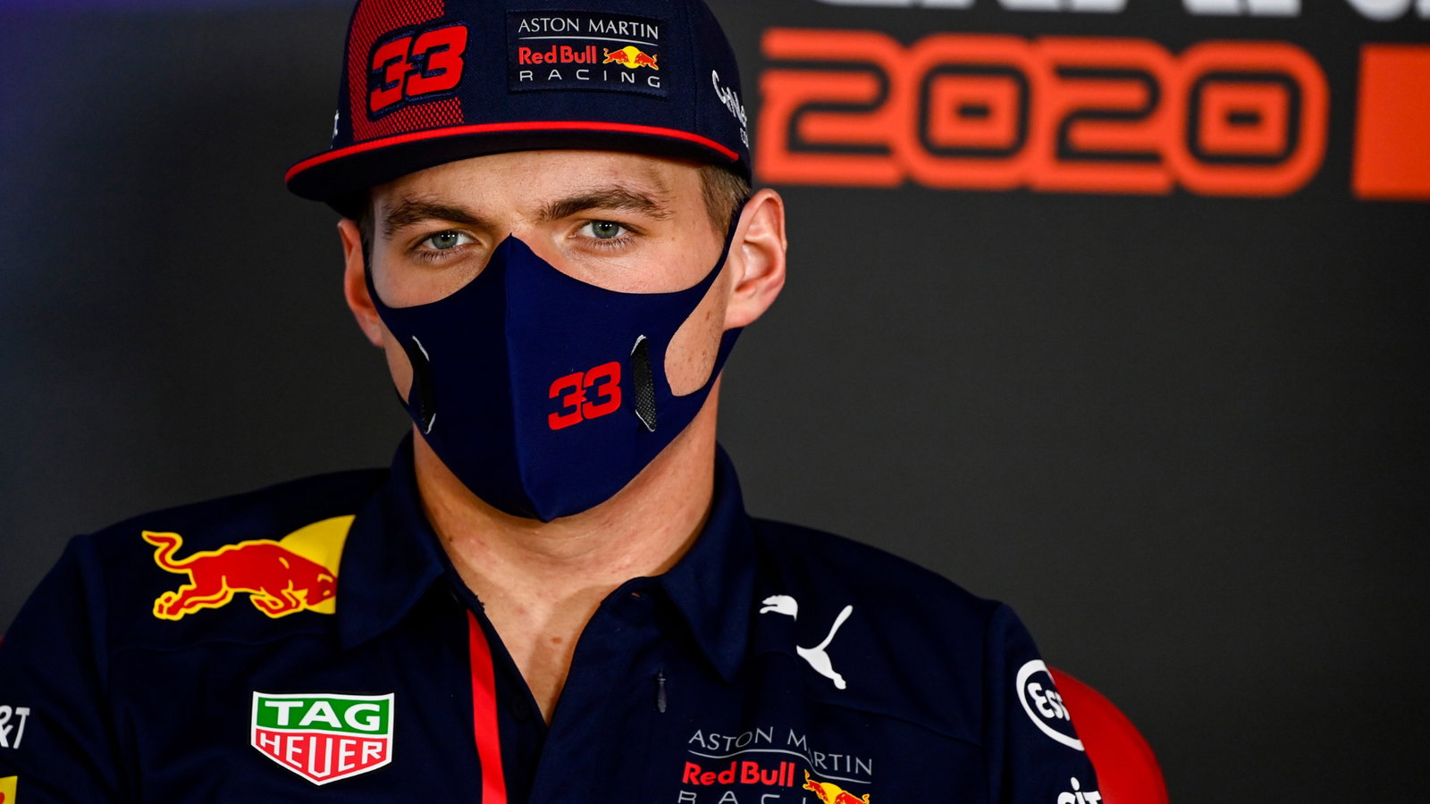 Max Verstappen (NLD) Red Bull Racing in the FIA Press Conference.