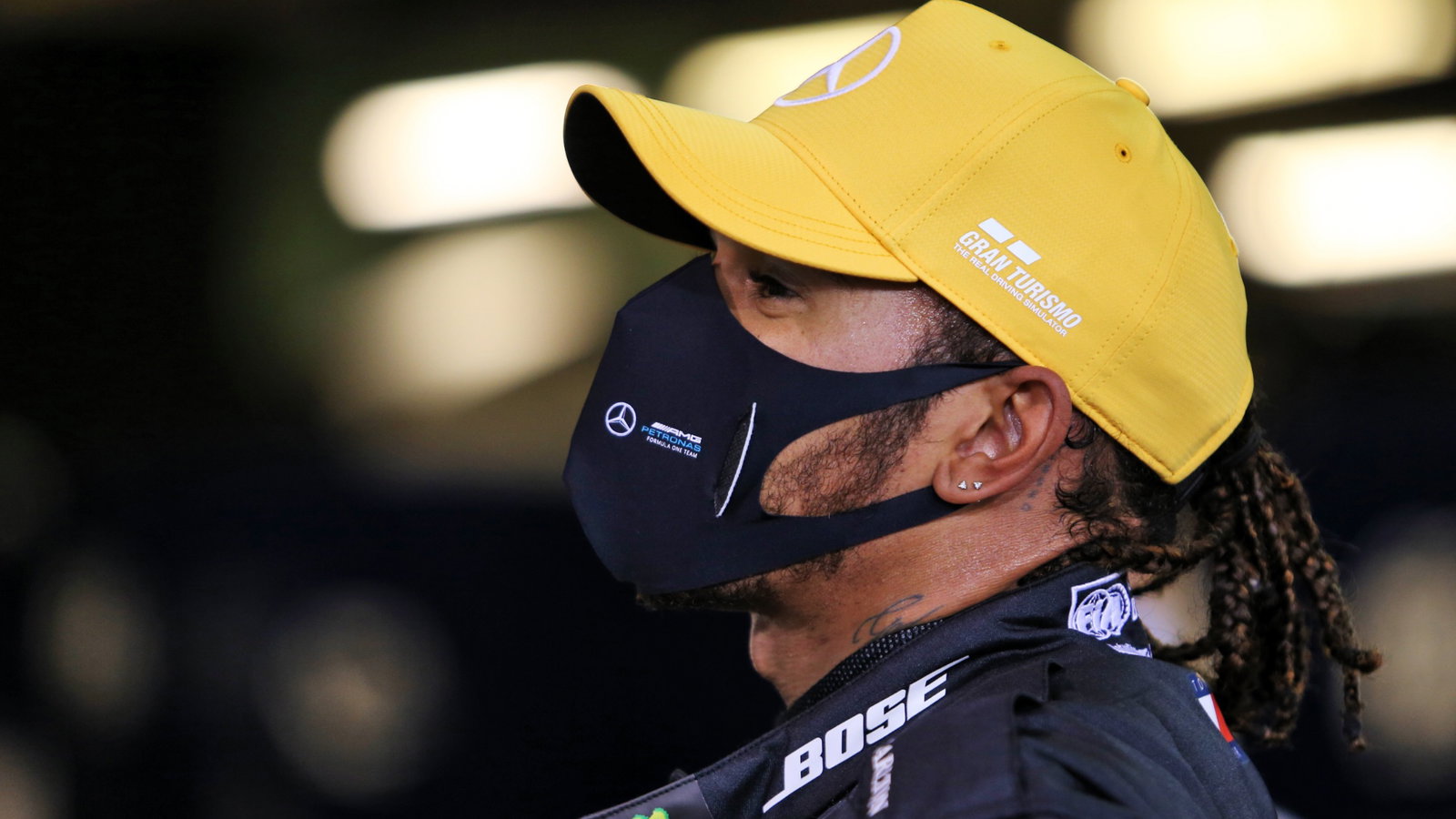 Lewis Hamilton (GBR) Mercedes AMG F1 in qualifying parc ferme.