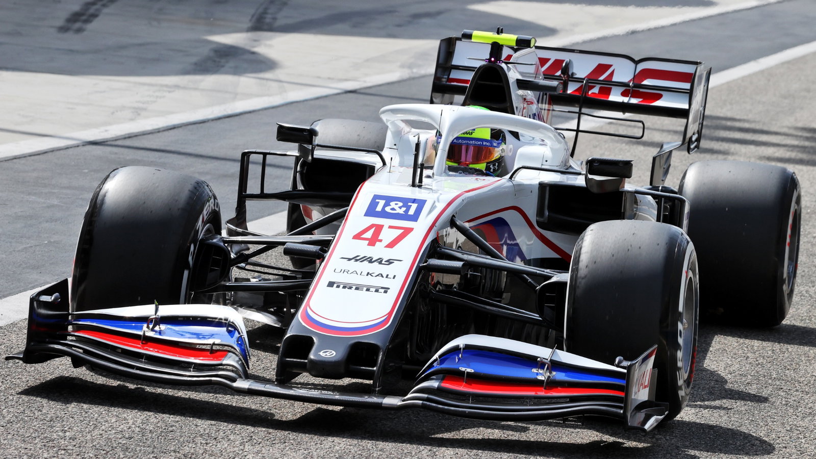 Mick Schumacher (GER) Haas VF-21 leaves the pits.