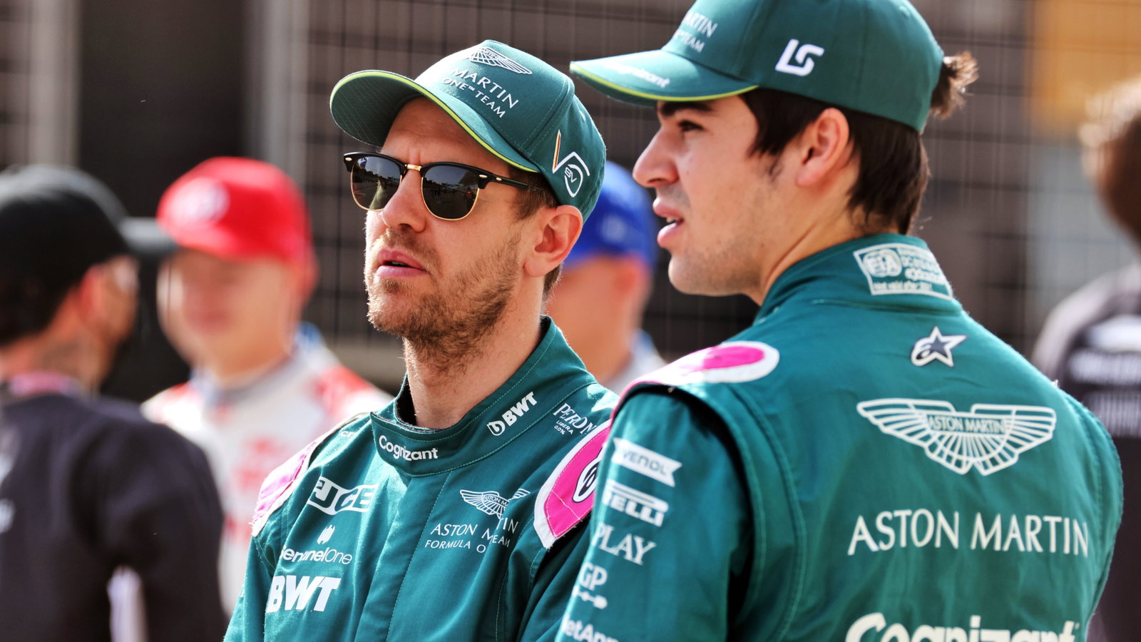(L to R): Sebastian Vettel (GER) Aston Martin F1 Team and Lance Stroll (CDN) Aston Martin F1 Team.