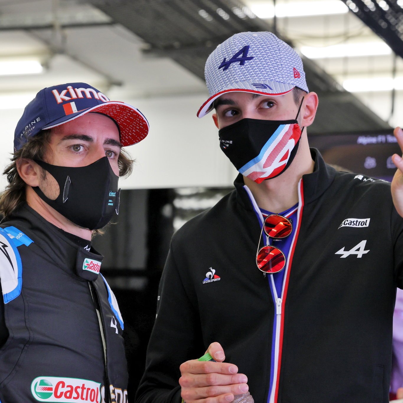 (L to R): Fernando Alonso (ESP) Alpine F1 Team and Esteban Ocon (FRA) Alpine F1 Team.
