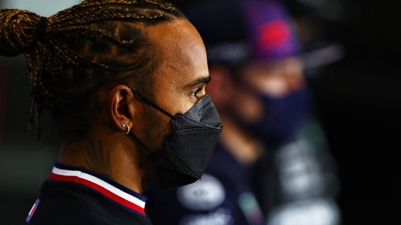 Lewis Hamilton (GBR) Mercedes AMG F1 in the FIA Press Conference.