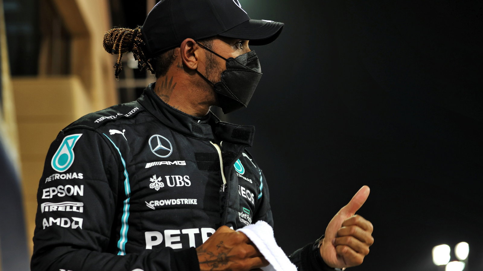 Lewis Hamilton (GBR) Mercedes AMG F1 in qualifying parc ferme.
