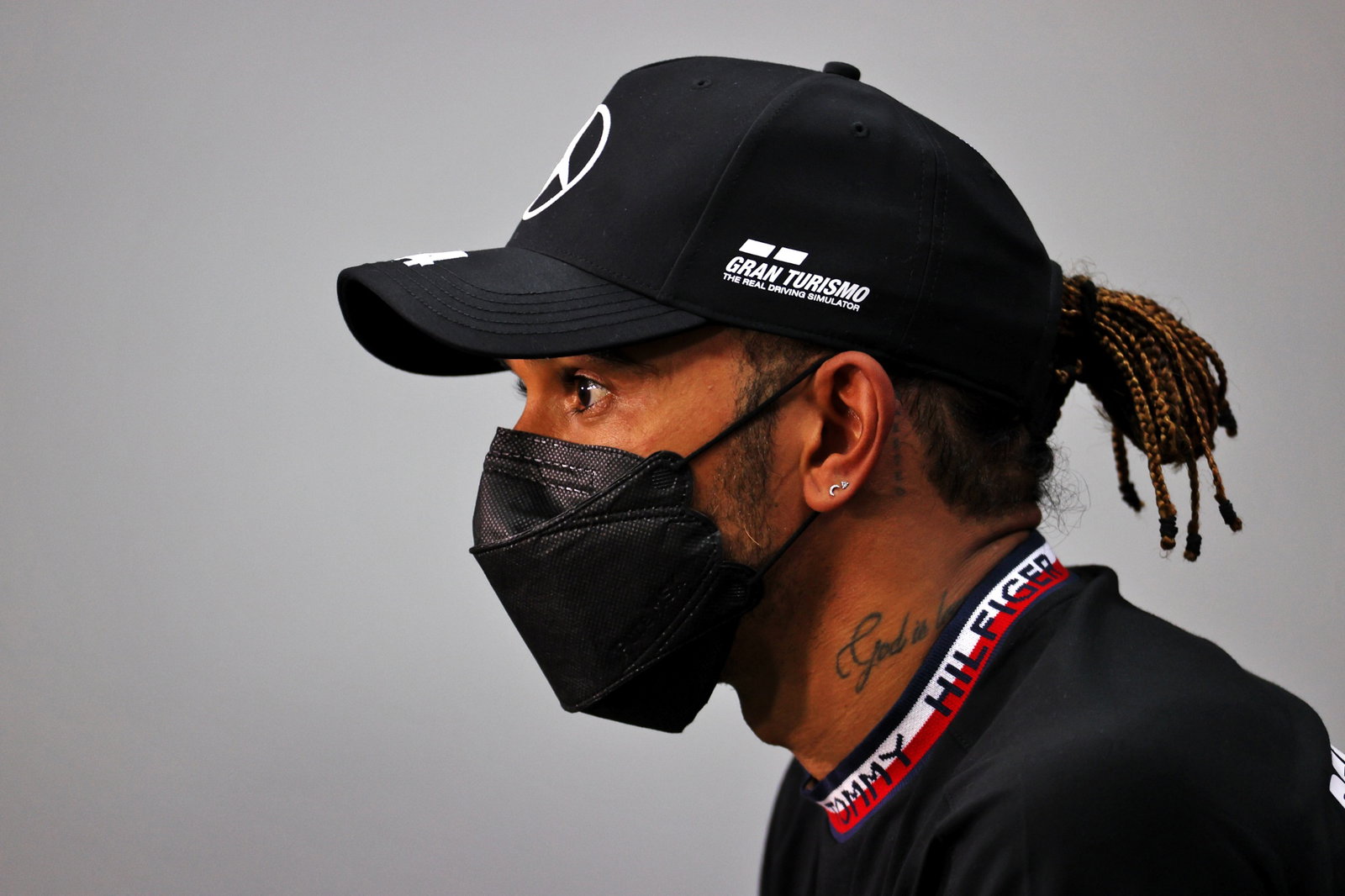 Lewis Hamilton (GBR) Mercedes AMG F1 in the post qualifying FIA Press Conference.