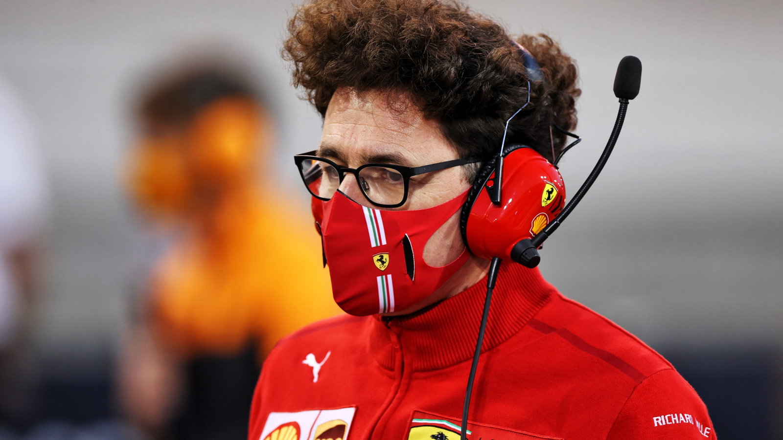 Mattia Binotto (ITA) Ferrari Team Principal on the grid.