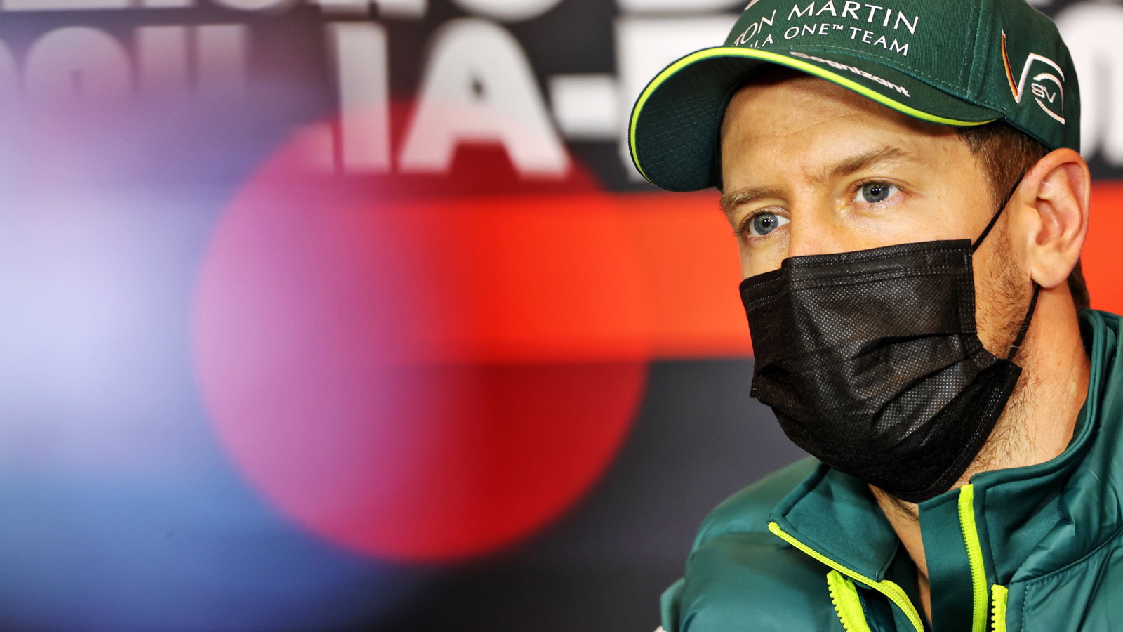 Sebastian Vettel (GER) Aston Martin F1 Team in the FIA Press Conference.