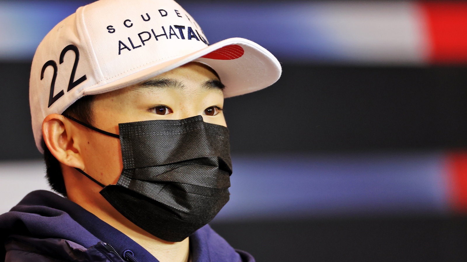Yuki Tsunoda (JPN) AlphaTauri in the FIA Press Conference.