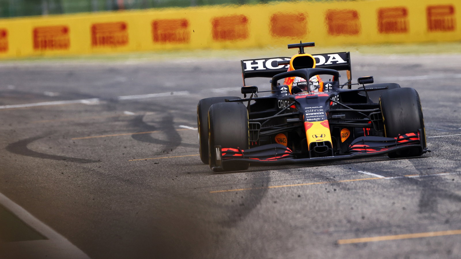 Race winner Max Verstappen (NLD) Red Bull Racing RB16B celebrates at the end of the race.