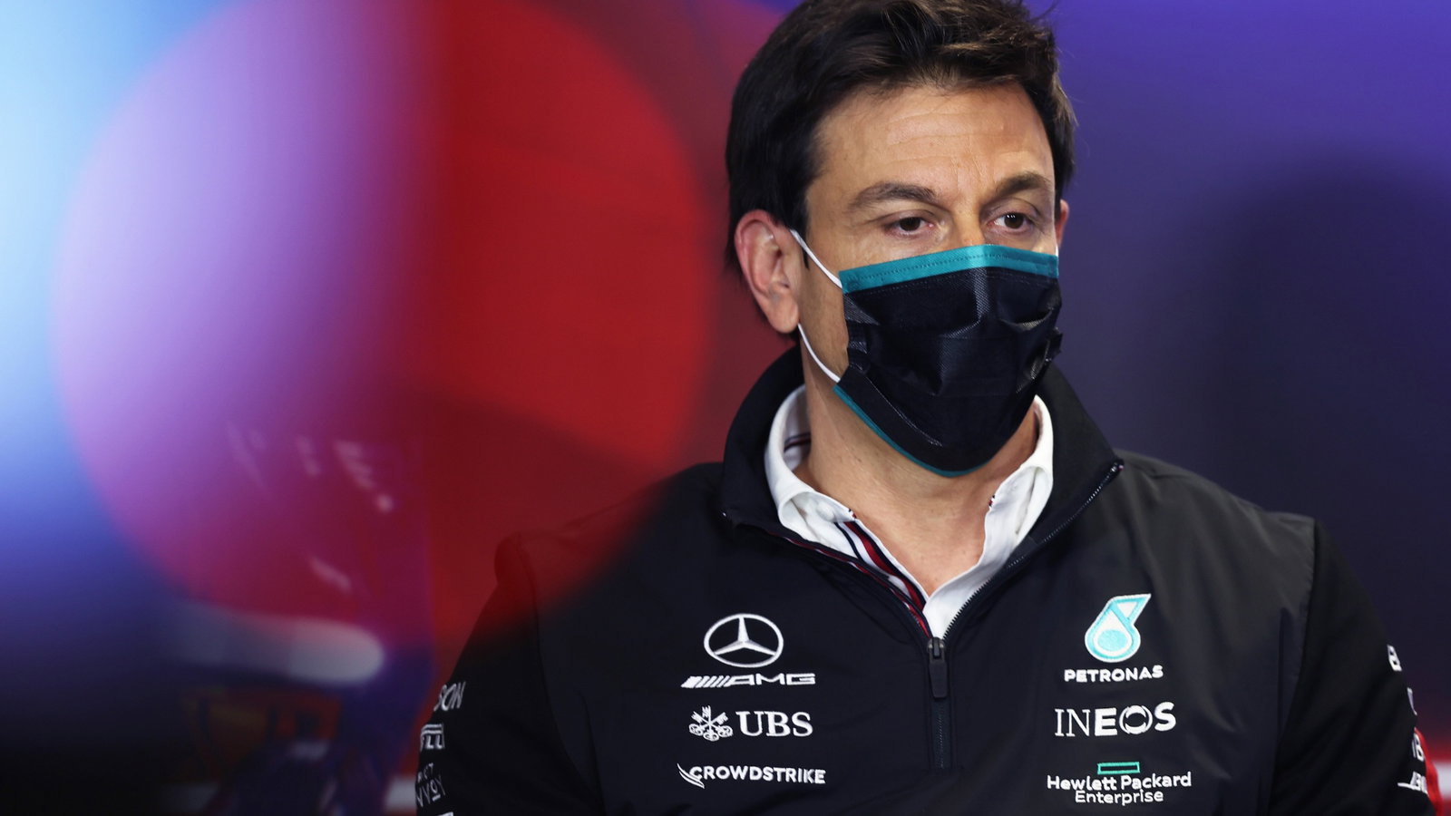 Toto Wolff (GER) Mercedes AMG F1 Shareholder and Executive Director in the FIA Press Conference.