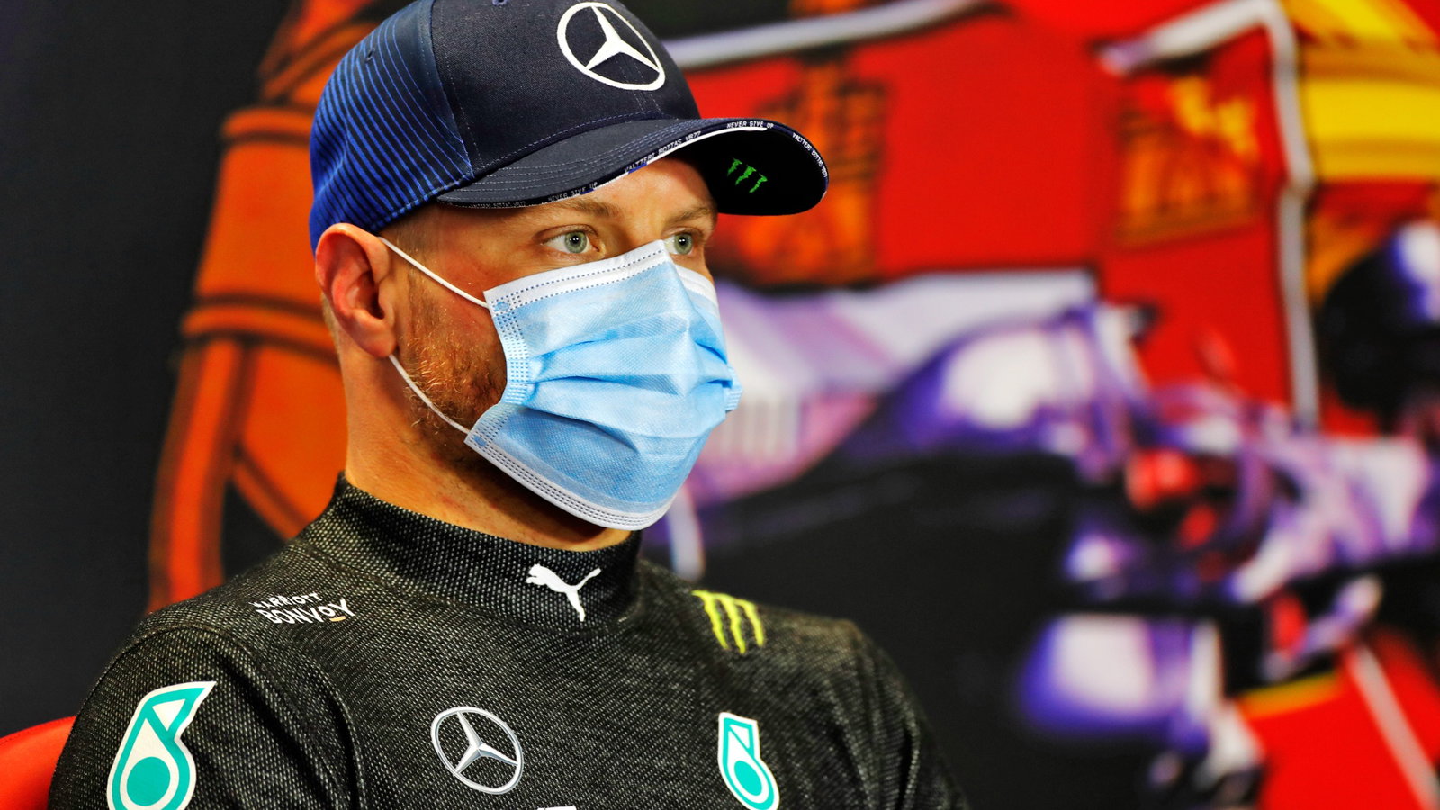 Valtteri Bottas (FIN) Mercedes AMG F1 in the post race FIA Press Conference.