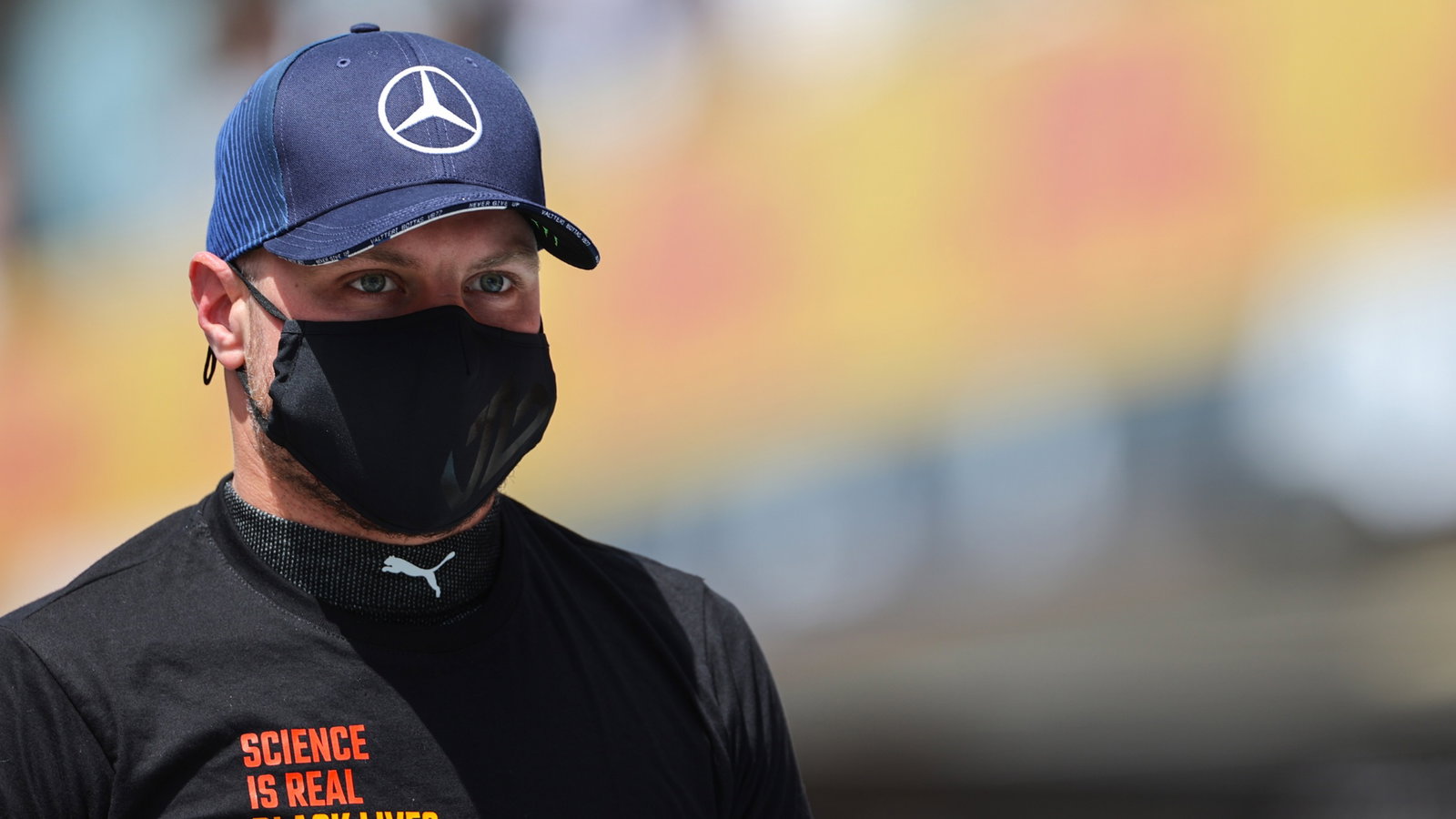 Valtteri Bottas (FIN) Mercedes AMG F1 on the grid.