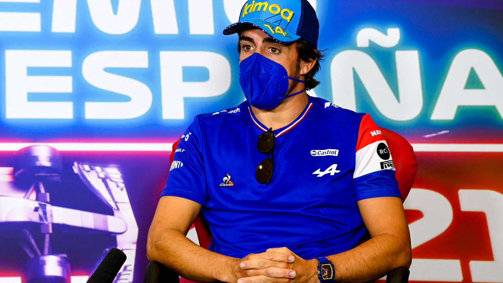 Fernando Alonso (ESP) Alpine F1 Team in the FIA Press Conference.