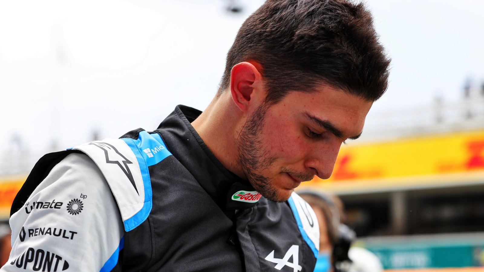 Esteban Ocon (FRA) Alpine F1 Team on the grid.