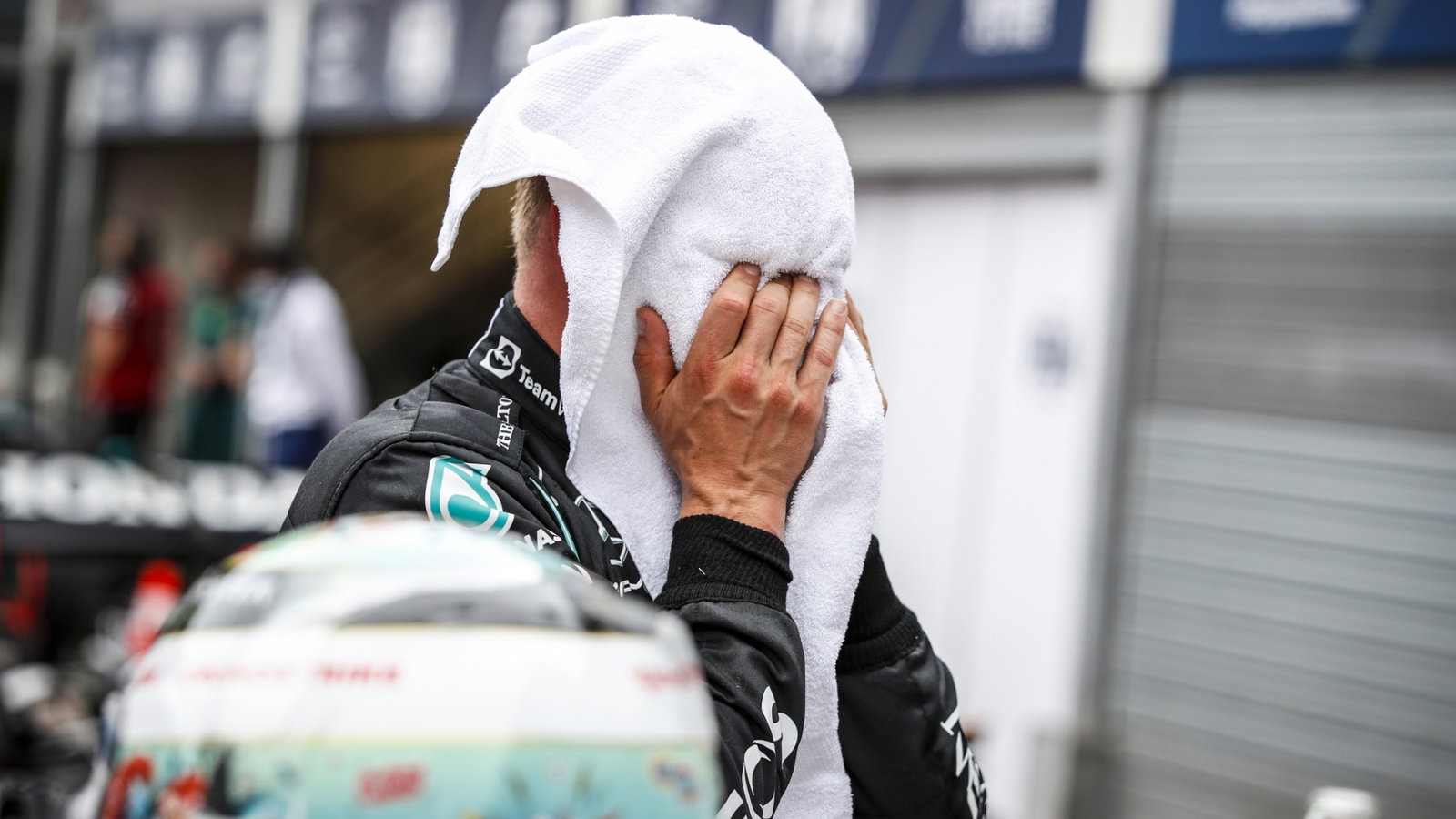 Valtteri Bottas (FIN) Mercedes AMG F1 in qualifying parc ferme.