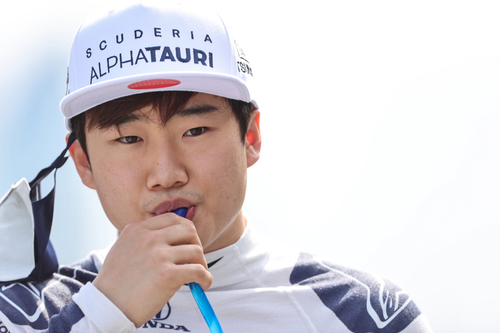 Yuki Tsunoda (JPN) AlphaTauri on the grid.