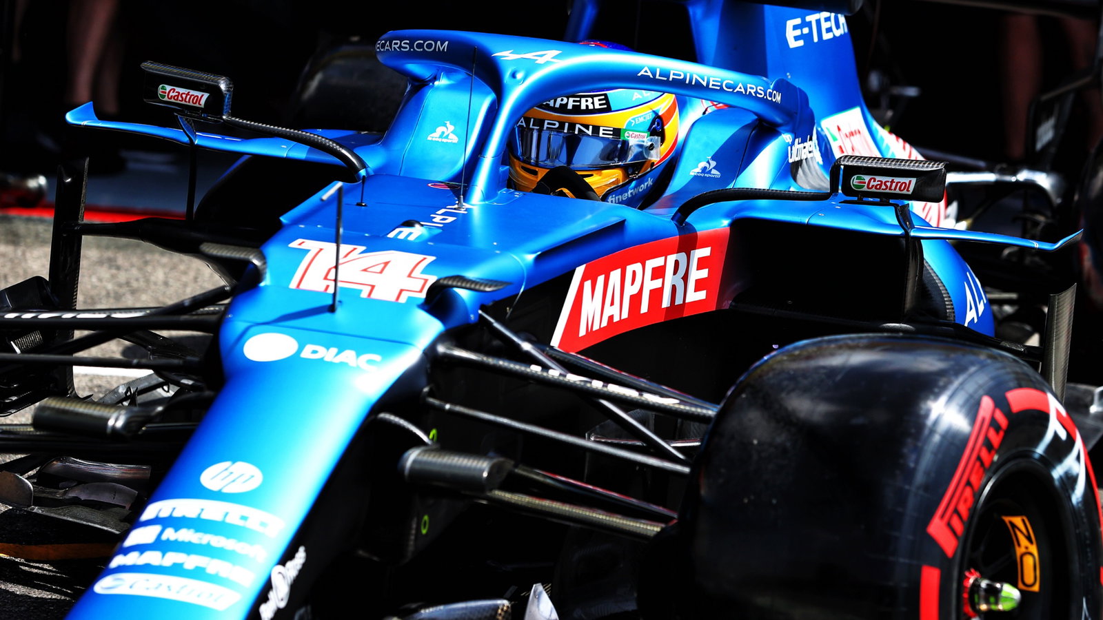 Fernando Alonso (ESP) Alpine F1 Team A521 leaves the pits.