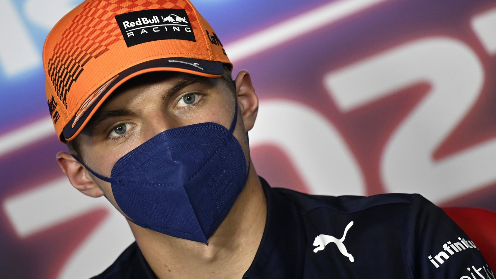Max Verstappen (NLD) Red Bull Racing in the FIA Press Conference.