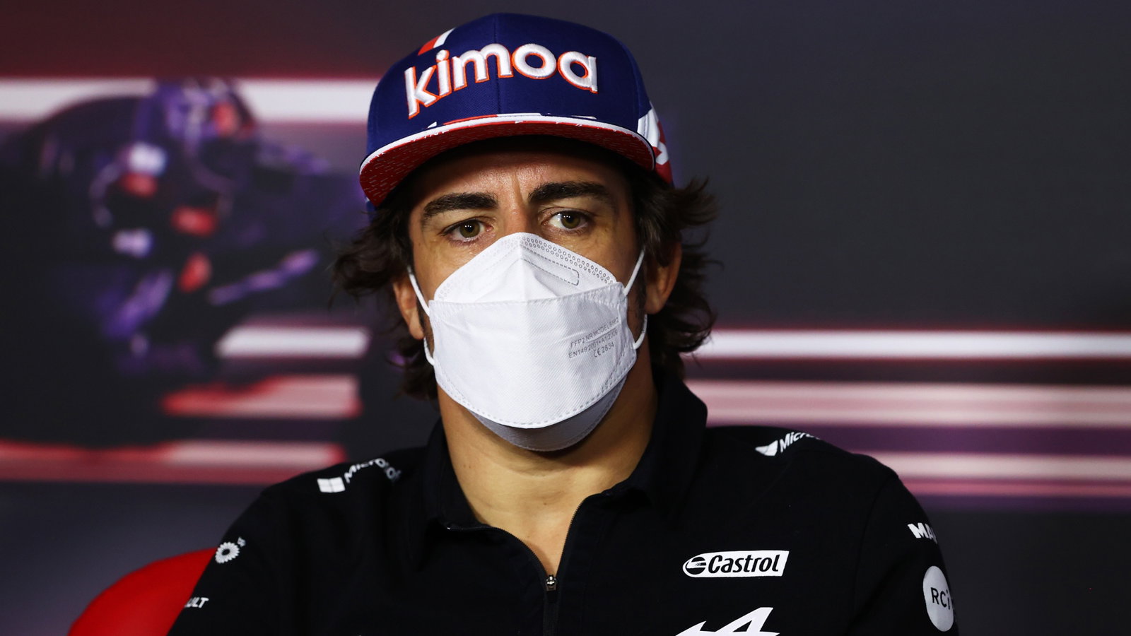 Fernando Alonso (ESP) Alpine F1 Team in the FIA Press Conference.