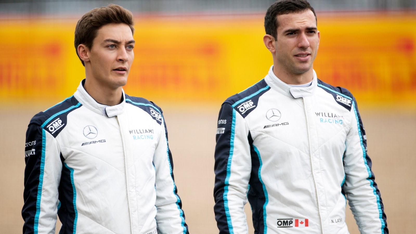 (L to R): George Russell (GBR) Williams Racing and Nicholas Latifi (CDN) Williams Racing - 2022 Car Launch.