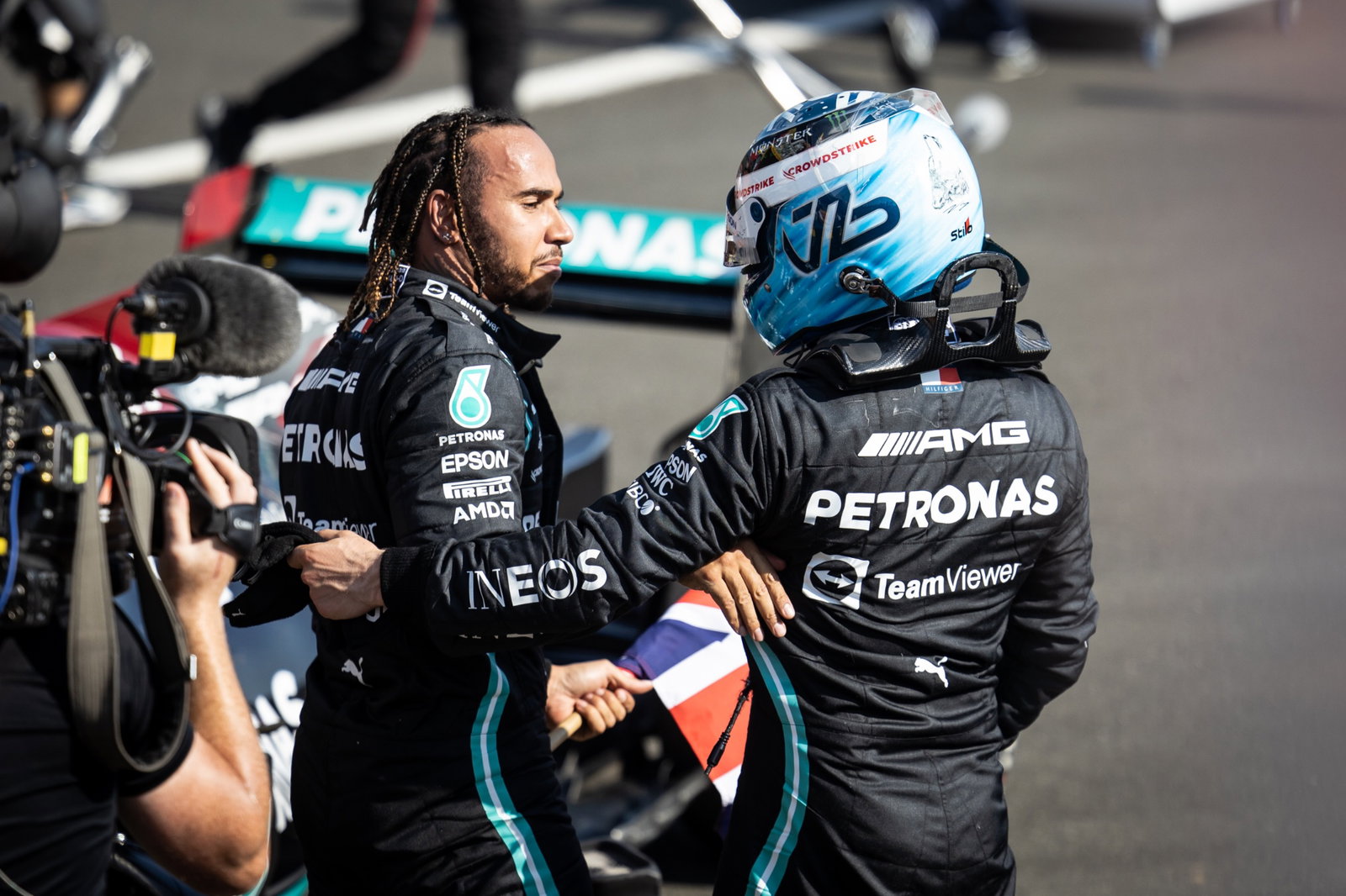 1st place Lewis Hamilton (GBR) Mercedes AMG F1 with Valtteri Bottas (FIN) Mercedes AMG F1.