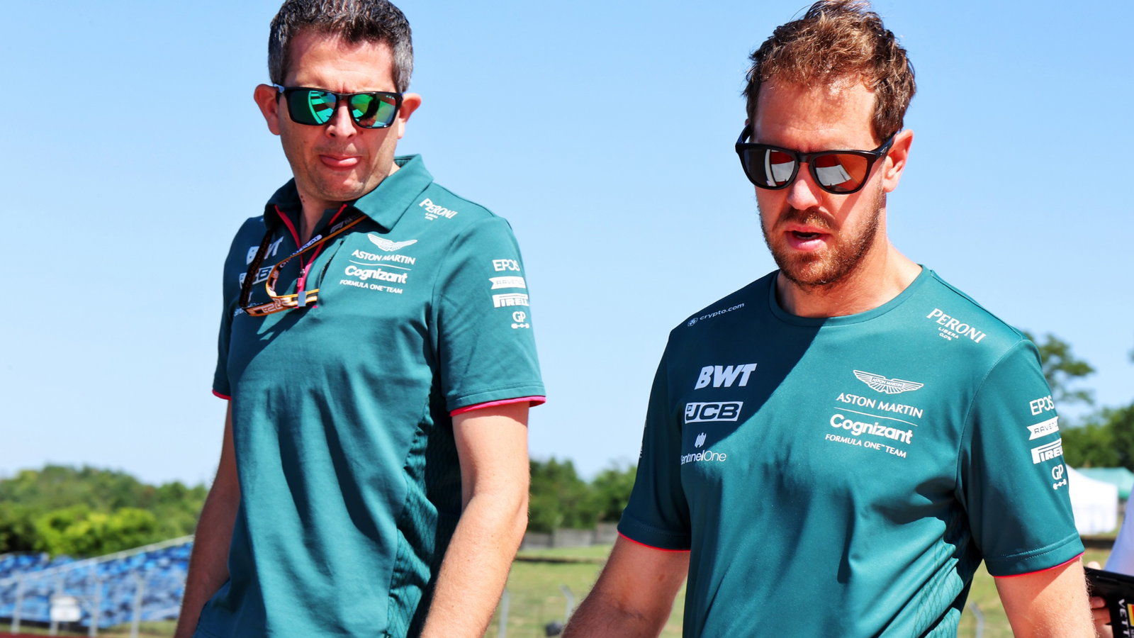 Sebastian Vettel (GER) Aston Martin F1 Team walks the circuit with the team.