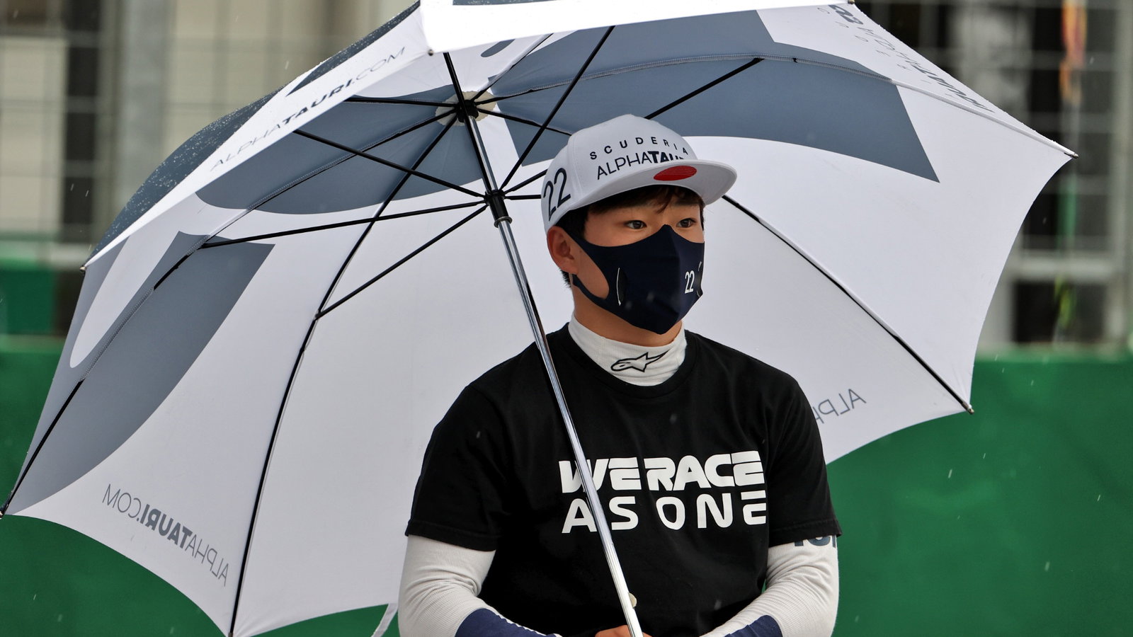 Yuki Tsunoda (JPN) AlphaTauri on the grid.