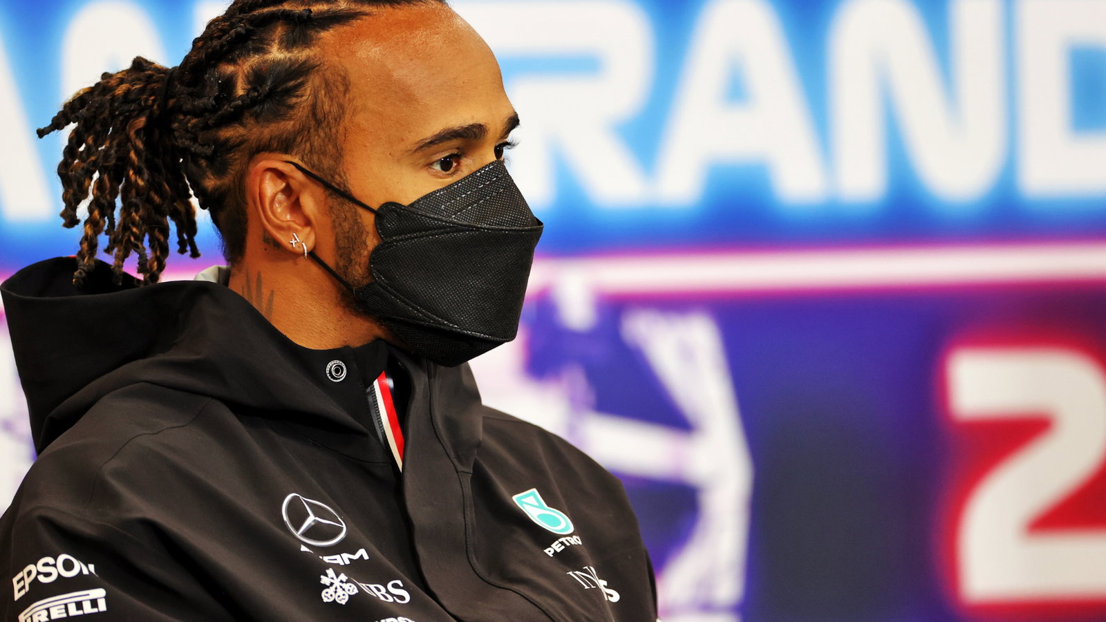 Lewis Hamilton (GBR) Mercedes AMG F1 in the FIA Press Conference.