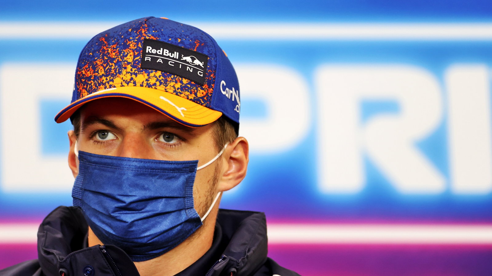Max Verstappen (NLD) Red Bull Racing in the FIA Press Conference.