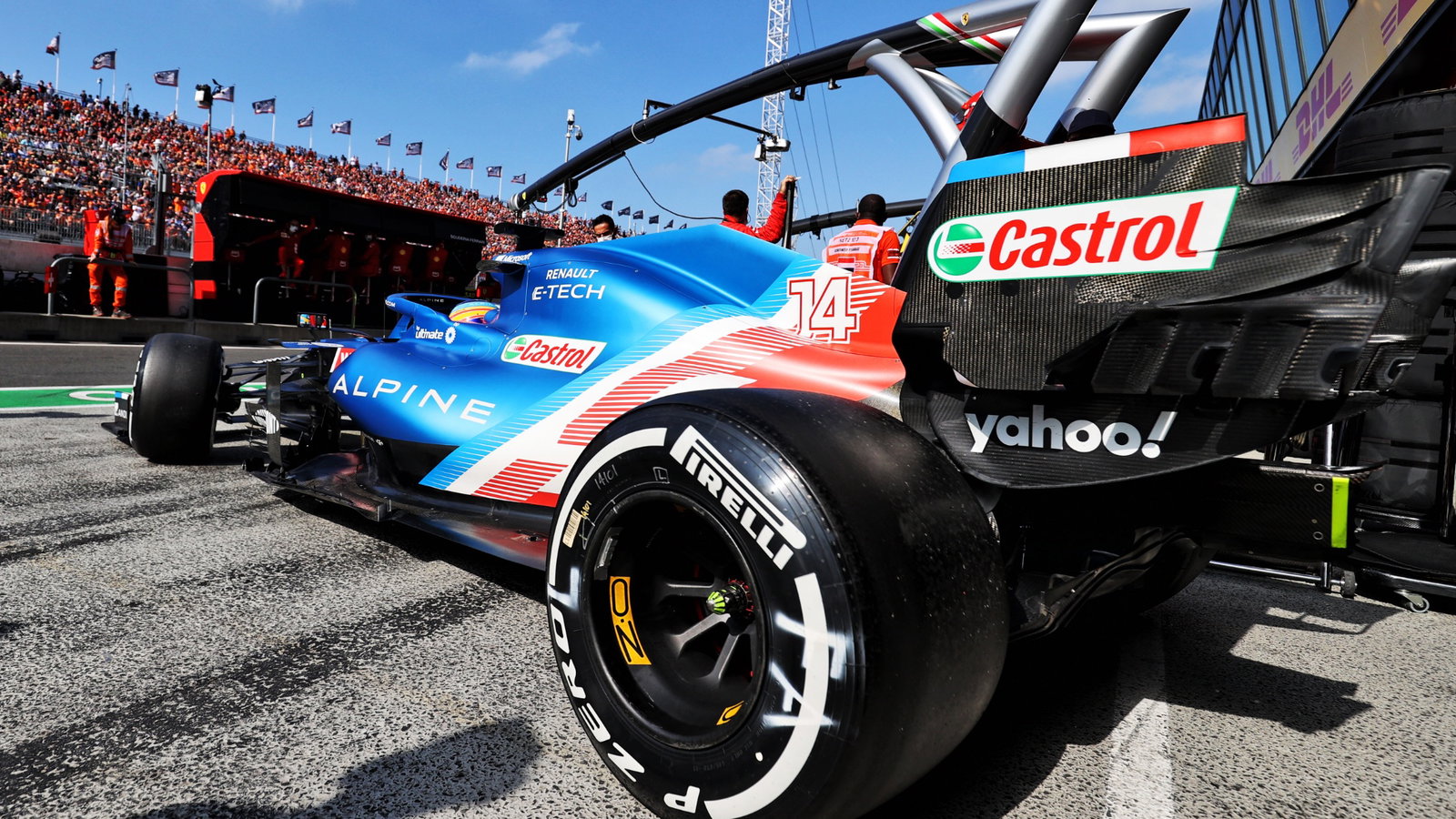 Fernando Alonso (ESP) Alpine F1 Team A521 leaves the pits.