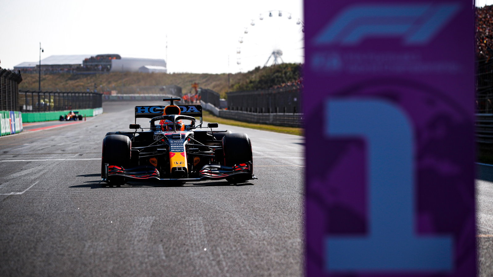 Pole sitter Max Verstappen (NLD) Red Bull Racing RB16B in qualifying parc ferme.