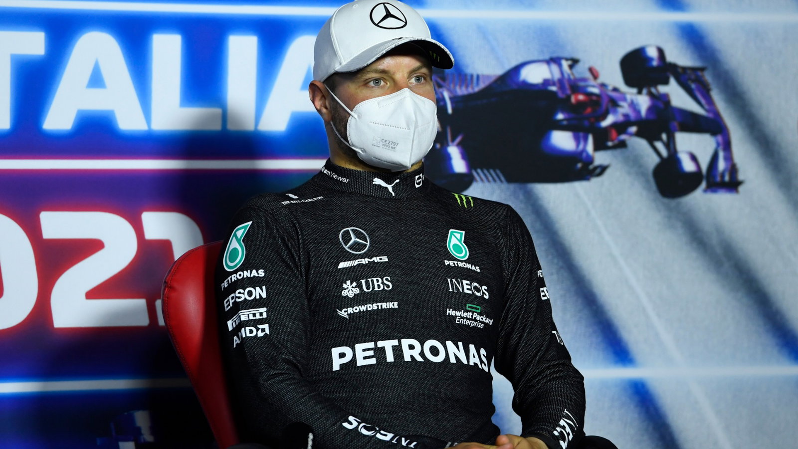 Valtteri Bottas (FIN) Mercedes AMG F1 in the post race FIA Press Conference.