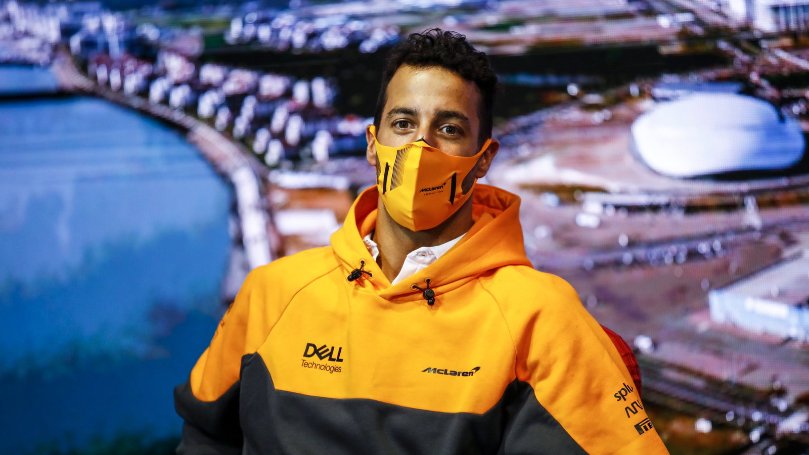 Daniel Ricciardo (AUS) McLaren in the FIA Press Conference.