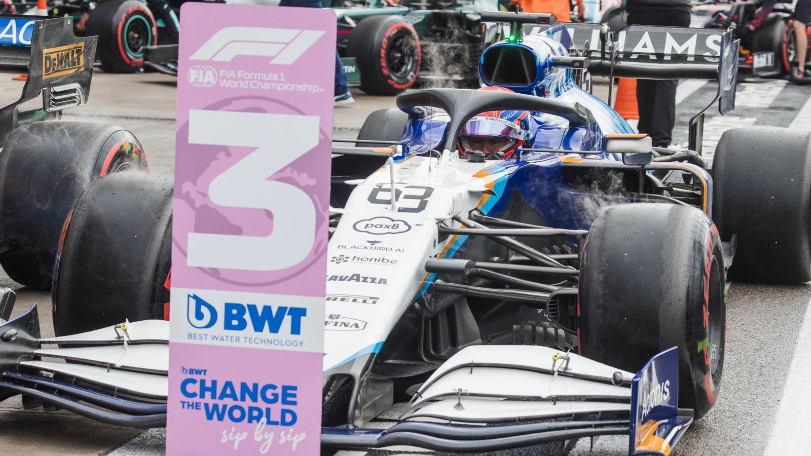 Third placed George Russell (GBR) Williams Racing FW43B in qualifying parc ferme.