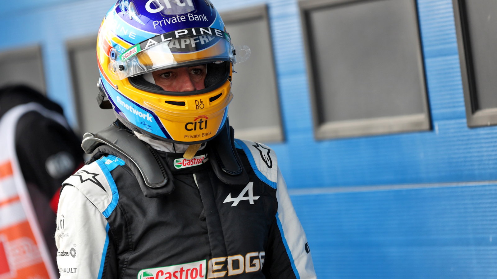 Fernando Alonso (ESP) Alpine F1 Team in qualifying parc ferme.
