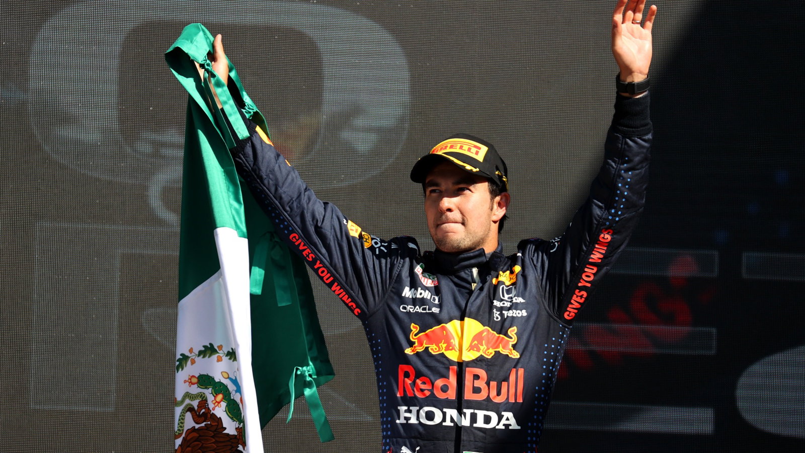 3rd place Sergio Perez (MEX) Red Bull Racing.